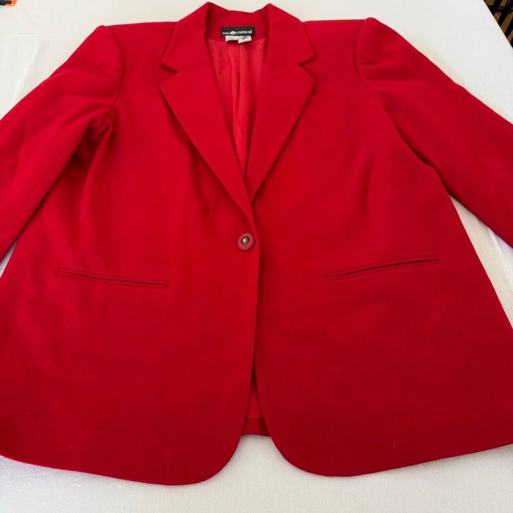 Sag Harbor | Red Wool Blazer | Classic Two Button | Fully Lined | Women’s 16 - Picture 3 of 13